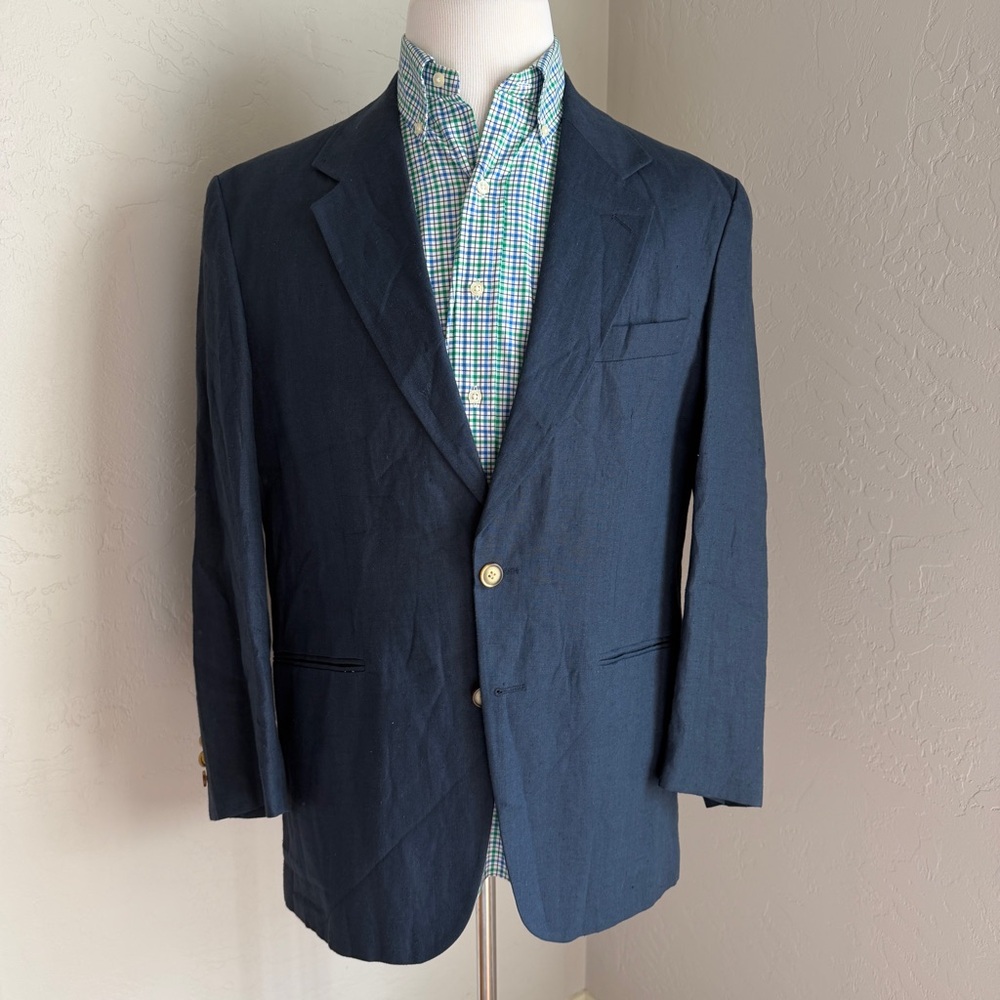 Structure Le Collezioni Jacket Men's Lenin Deep Blue Two Button Blazer Size Smal